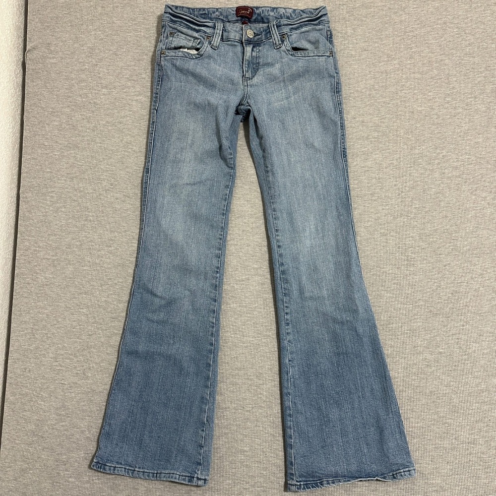 Soul Underground Low Rise Flare Jeans Light Wash Blue Womens Size 5 Y2K Retro